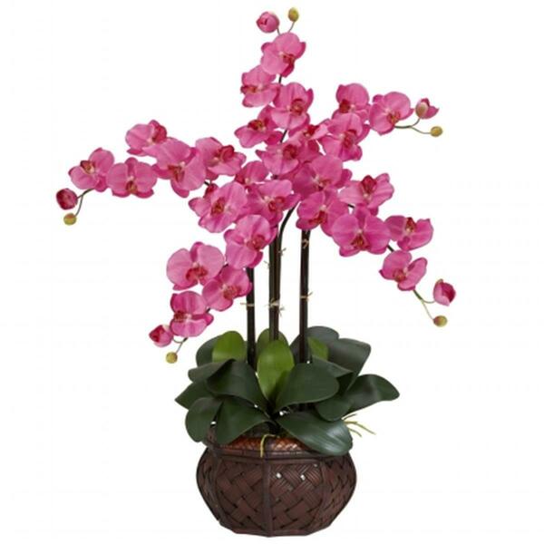 Nearly Natural Phalaenopsis with Decorative Vase Silk Flower Arrangement 1211-DP